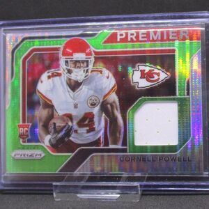 Cornell Powell 2021 Panini Prizm Premier Patch Green Pulsar #PJ-27
